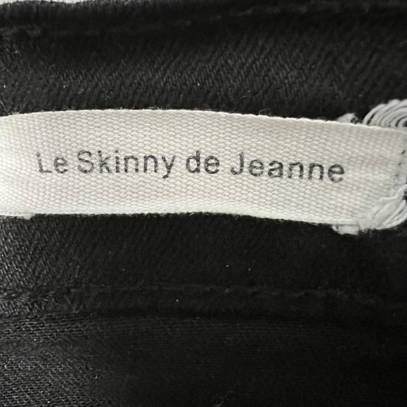 Frame Womens Le Skinny de Jeanne Jeans Raw Stagger Crop Mid Rise Black size 24 - Picture 11 of 15